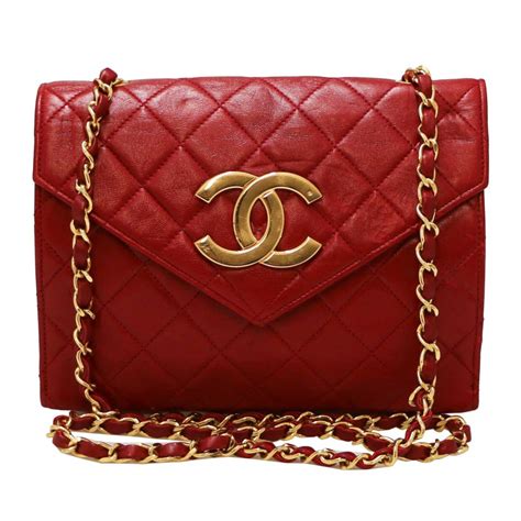 sac chanel vintage rouge|Chanel handbags vintage.